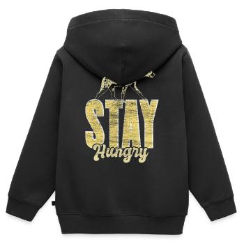 Hyäne Lachen Tiere Geschenk - Kinder Premium Organic Zip Hoodie - Schwarz - Hinten - AI Model Kid Male (0cm)