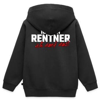Rentner - Kinder Premium Organic Zip Hoodie - Schwarz - Hinten - AI Model Kid Male (0cm)