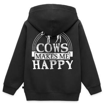 Kuh Kuhglocke Tier Geschenk - Kinder Premium Organic Zip Hoodie - Schwarz - Hinten - AI Model Kid Male (0cm)