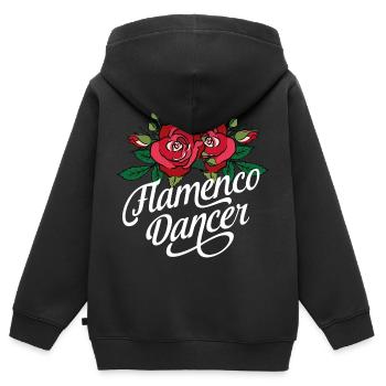 Flamenco Tänzer - Kinder Premium Organic Zip Hoodie - Schwarz - Hinten - AI Model Kid Male (0cm)