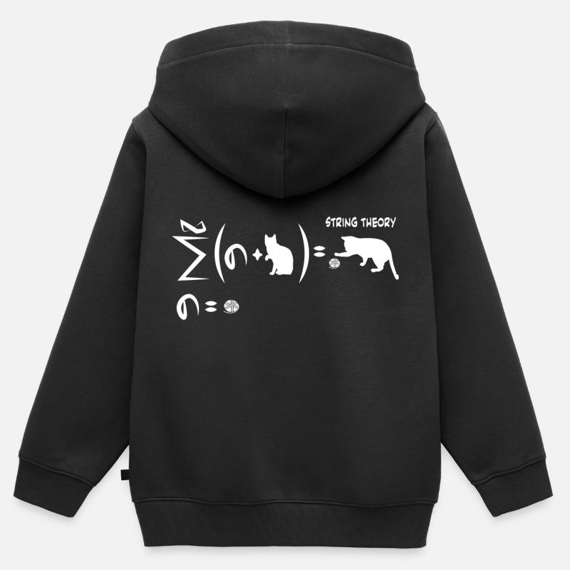 String theory gift cat pets - Kids Premium Organic Zip-up Hoodie - black