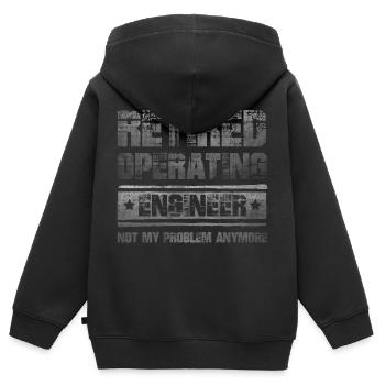 Drôle retraité disant ingénieur d'exploitation - Sweat Premium à capuche zippé enfant bio - noir - Dos - AI Model Kid Male (0cm)