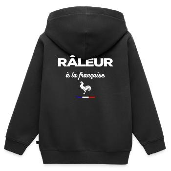 RÂLEUR À LA FRANÇAISE - Sweat Premium à capuche zippé enfant bio - noir - Dos - AI Model Kid Male (0cm)