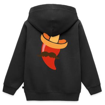Mexikanische Peperoni Design - Kinder Premium Organic Zip Hoodie - Schwarz - Hinten - AI Model Kid Male (0cm)