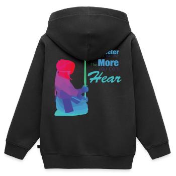 Kendo - Sweat Premium à capuche zippé enfant bio - noir - Dos - AI Model Kid Male (0cm)