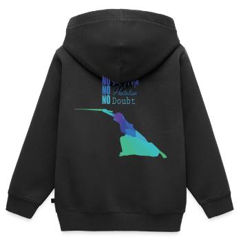 Kendo - Sweat Premium à capuche zippé enfant bio - noir - Dos - AI Model Kid Male (0cm)
