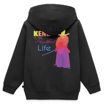 Kendo - Sweat Premium à capuche zippé enfant bio - noir - Dos - AI Model Kid Male (0cm)