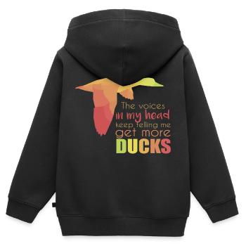 Canard - Sweat Premium à capuche zippé enfant bio - noir - Dos - AI Model Kid Male (0cm)