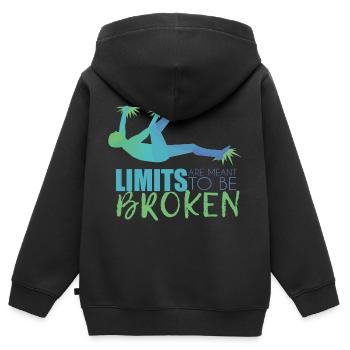 Bouldern - Kinder Premium Organic Zip Hoodie - Schwarz - Hinten - AI Model Kid Male (0cm)