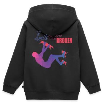 Bouldern - Kinder Premium Organic Zip Hoodie - Schwarz - Hinten - AI Model Kid Male (0cm)