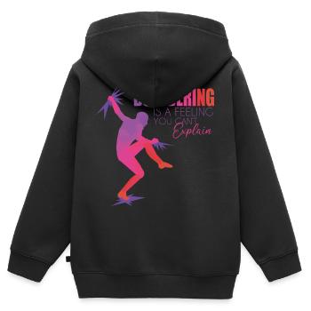 Bouldern - Kinder Premium Organic Zip Hoodie - Schwarz - Hinten - AI Model Kid Male (0cm)