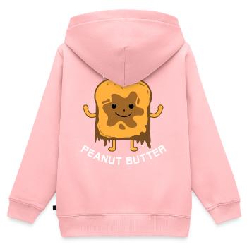 i love peanut beurre j’aime l’arachide beurre toast - Sweat Premium à capuche zippé enfant bio - rose - Dos - AI Model Kid Female (0cm)