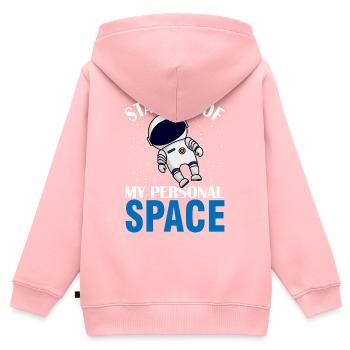 Introvert astronaute galaxie introverti - Sweat Premium à capuche zippé enfant bio - rose - Dos - AI Model Kid Female (0cm)