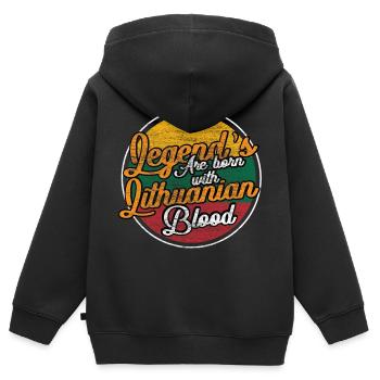 Litauen Baltisch Herkunft Geschenkidee - Kinder Premium Organic Zip Hoodie - Schwarz - Hinten - AI Model Kid Male (0cm)