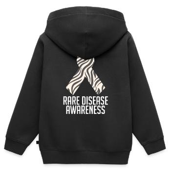 Sensibilisation aux maladies rares Sensibiliser - Sweat Premium à capuche zippé enfant bio - noir - Dos - AI Model Kid Male (0cm)