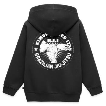 Brazilian Jiu-Jitsu Kimura - Kinder Premium Organic Zip Hoodie - Schwarz - Hinten - AI Model Kid Male (0cm)