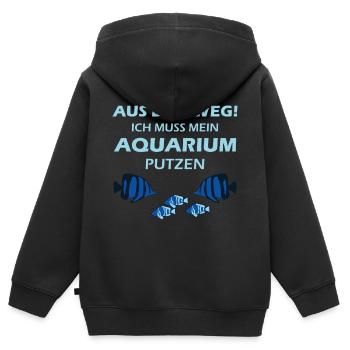 Aquarium Aquarianer - Kinder Premium Organic Zip Hoodie - Schwarz - Hinten - AI Model Kid Male (0cm)