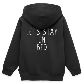 Let's stay in bed - Kids Premium Organic Zip-up Hoodie - black - Back - AI Model Kid Male (0cm)