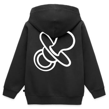 sucettes cadeau bébé bébé bébé - Sweat Premium à capuche zippé enfant bio - noir - Dos - AI Model Kid Male (0cm)