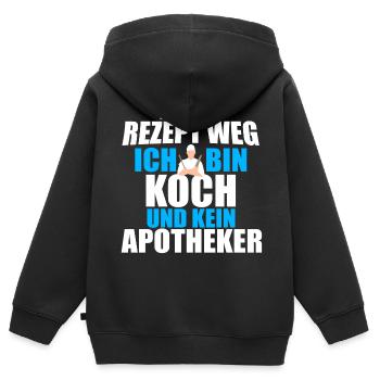 KOCH - Ich bin Koch - Kinder Premium Organic Zip Hoodie - Schwarz - Hinten - AI Model Kid Male (0cm)