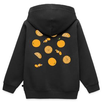 For orange lovers: delicious orange pattern - Kids Premium Organic Zip-up Hoodie - black - Back - AI Model Kid Male (0cm)