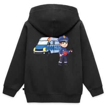 Policeman Children's Birthday Gift Birthday - Kids Premium Organic Zip-up Hoodie - black - Back - AI Model Kid Male (0cm)