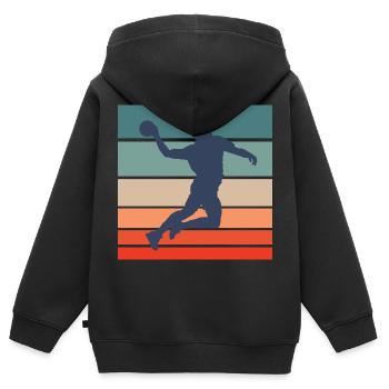 handball handballer - Kinder Premium Organic Zip Hoodie - Schwarz - Hinten - AI Model Kid Male (0cm)