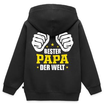Bester Papa Der Welt Bester Papa - Kinder Premium Organic Zip Hoodie - Schwarz - Hinten - AI Model Kid Male (0cm)