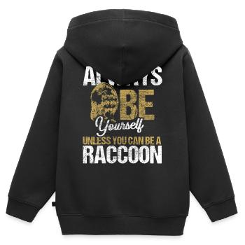 Waschbär Schupp Waldtiere Geschenk - Kinder Premium Organic Zip Hoodie - Schwarz - Hinten - AI Model Kid Male (0cm)