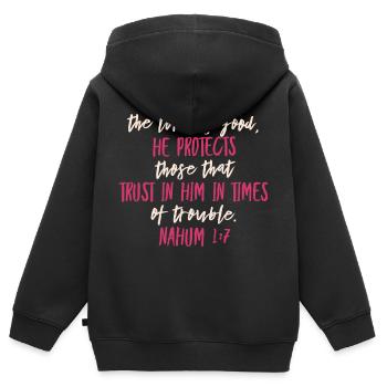 Christian Christian Christian Christian Christian - Kids Premium Organic Zip-up Hoodie - black - Back - AI Model Kid Male (0cm)
