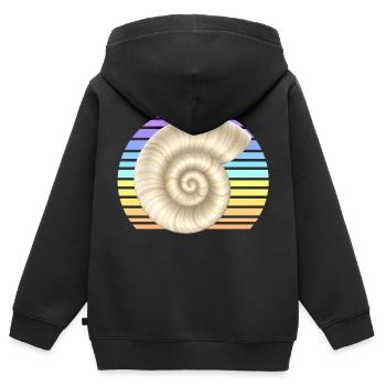 Schneckenhaus im Sonnenuntergang - Kinder Premium Organic Zip Hoodie - Schwarz - Hinten - AI Model Kid Male (0cm)