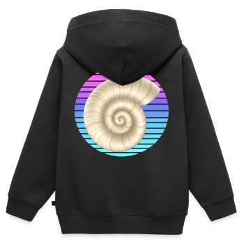 Schneckenhaus im Sonnenuntergang - Kinder Premium Organic Zip Hoodie - Schwarz - Hinten - AI Model Kid Male (0cm)