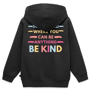 In a World where you can be anything - Kids Premium Organic Zip-up Hoodie - black - Back - AI Model Kid Male (0cm)