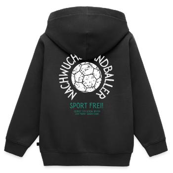 Nachwuchs Handballer Sport frei! - Kinder Premium Organic Zip Hoodie - Schwarz - Hinten - AI Model Kid Male (0cm)
