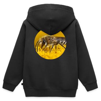 Honigbiene Bienen Fotografie - Kinder Premium Organic Zip Hoodie - Schwarz - Hinten - AI Model Kid Male (0cm)