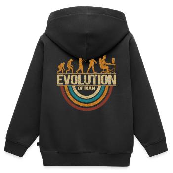 Programmierer Computerfreak Evolution Retro - Kinder Premium Organic Zip Hoodie - Schwarz - Hinten - AI Model Kid Male (0cm)