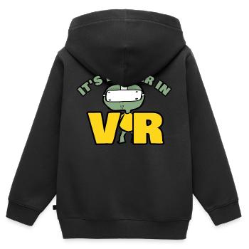 It's Better In Vr - Kinder Premium Organic Zip Hoodie - Schwarz - Hinten - AI Model Kid Male (0cm)