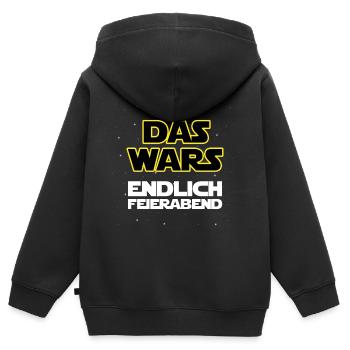 Das wars, endlich Feierabend - Kinder Premium Organic Zip Hoodie - Schwarz - Hinten - AI Model Kid Male (0cm)