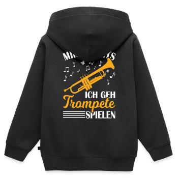 Trompete Trompeter Blasmusik - Kinder Premium Organic Zip Hoodie - Schwarz - Hinten - AI Model Kid Male (0cm)