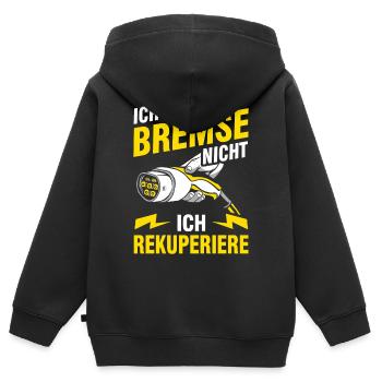 Elektroauto E-Auto Elektrofahrzeug - Kinder Premium Organic Zip Hoodie - Schwarz - Hinten - AI Model Kid Male (0cm)