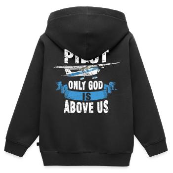 Propeller Flugzeug Pilot Flieger - Kinder Premium Organic Zip Hoodie - Schwarz - Hinten - AI Model Kid Male (0cm)