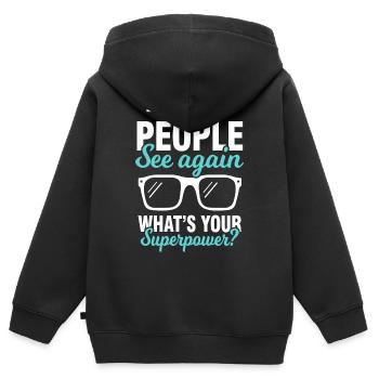 Optiker Augenoptiker Augenarzt - Kinder Premium Organic Zip Hoodie - Schwarz - Hinten - AI Model Kid Male (0cm)