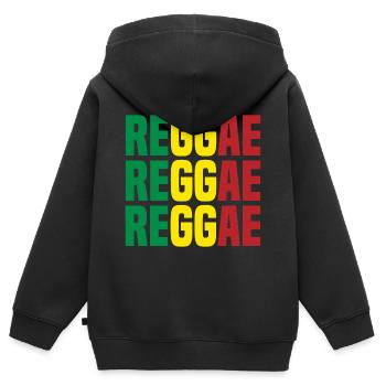 Reggae - Kinder Premium Organic Zip Hoodie - Schwarz - Hinten - AI Model Kid Male (0cm)