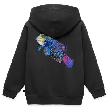 mandarin fish - Kids Premium Organic Zip-up Hoodie - black - Back - AI Model Kid Male (0cm)