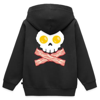 Wenn Speck Liebe ist, ist Speck Leben " - Kinder Premium Organic Zip Hoodie - Schwarz - Hinten - AI Model Kid Male (0cm)