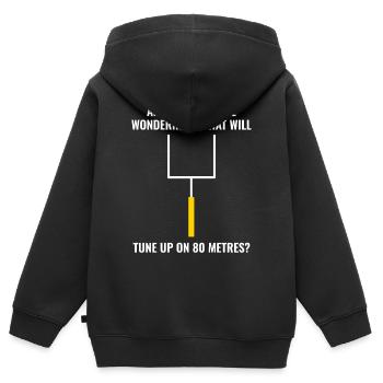Amateur Ham Radio Operator American Football Lustig - Kinder Premium Organic Zip Hoodie - Schwarz - Hinten - AI Model Kid Male (0cm)