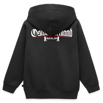 Ostdeutschland - BERLIN - Kinder Premium Organic Zip Hoodie - Schwarz - Hinten - AI Model Kid Male (0cm)