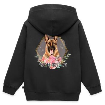 German Shepherd I German Shepherd Puppies - Kids Premium Organic Zip-up Hoodie - black - Back - AI Model Kid Male (0cm)