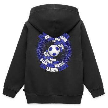 Blau und Weiss ein Leben lang - Kinder Premium Organic Zip Hoodie - Schwarz - Hinten - AI Model Kid Male (0cm)