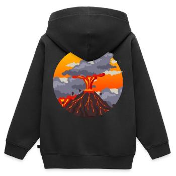 Vulkan - Kinder Premium Organic Zip Hoodie - Schwarz - Hinten - AI Model Kid Male (0cm)